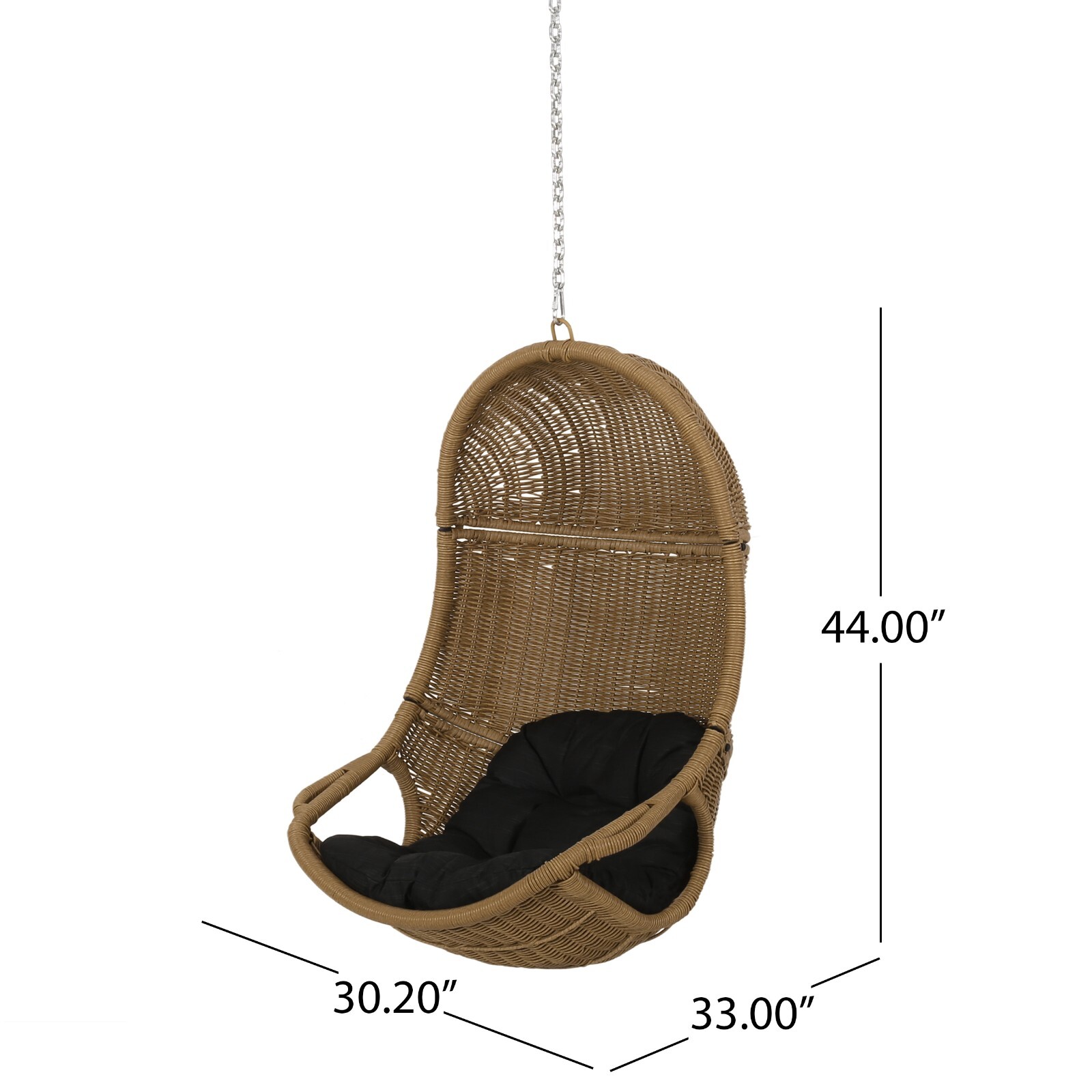 Outdoor/Indoor Wicker Hanging Nest Chair (No Stand)