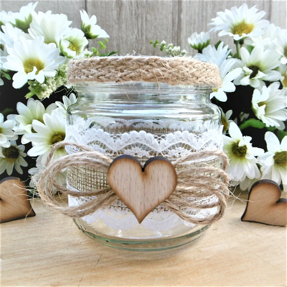 5 x Windlicht Teelichthalter Vase Vintage Landhaus Deko Glas Tischdeko Hochzeit - Bild 3 von 4