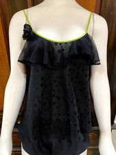  65 NWT BETSEY JOHNSON 2 pc Black Lingerie Babydoll Set Size Medium/M