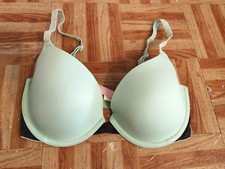 Victorias Secret Bra 32DD Blue Green Wear Everywhere Demi Pink Padded Push Up