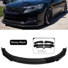 Front Bumper Lip Chin Splitter Spoiler For Honda Accord 9th 10th Gen Gloss Black