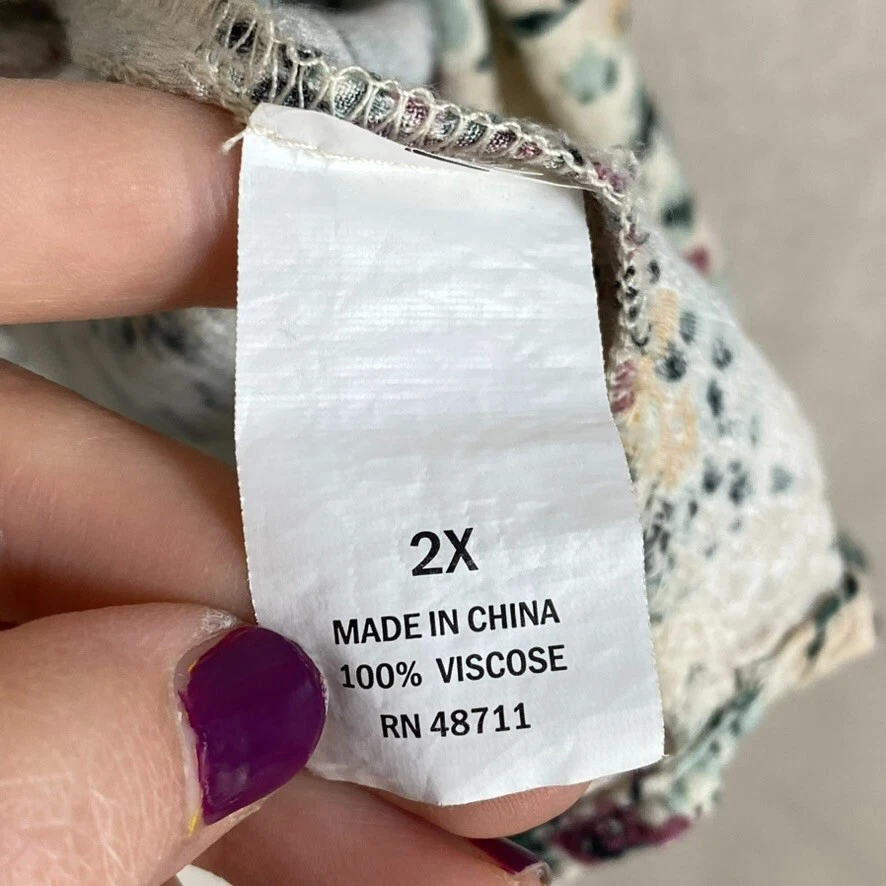 Top Falls Creek para mujer talla 2X manga 3/4 texturizada cuello en V oficina carrera Foto 4 de 4