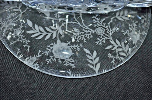 Vintage FOSTORIA CRYSTAL CHINTZ DOUBLE CANDLESTICKS HOLDERS PR ELEGANT BEAUTIFUL - Picture 4 of 12