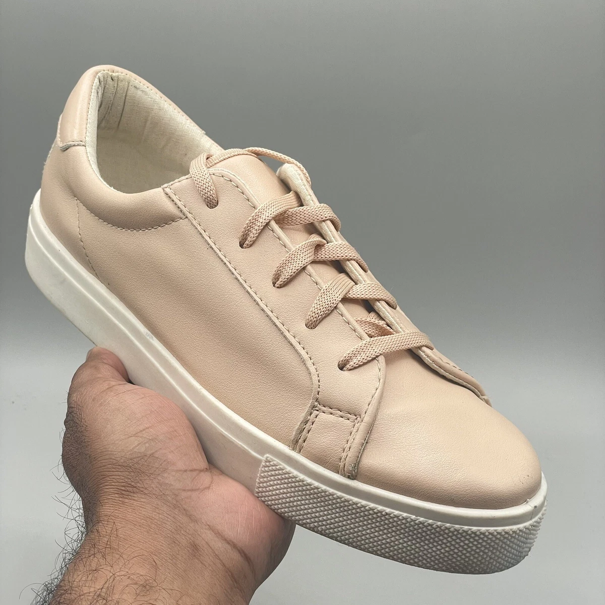 Topshop Womens blush pink Sneakers Copenhagen Vegan leather rose Shoes Size | eBay