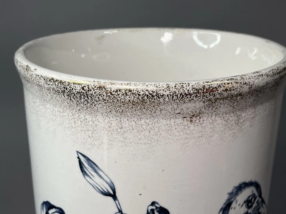 Maddocks Lamberton Works Royal Porcelain Umbrella Cane Stand Blue Stork Antique - Image 4 of 4