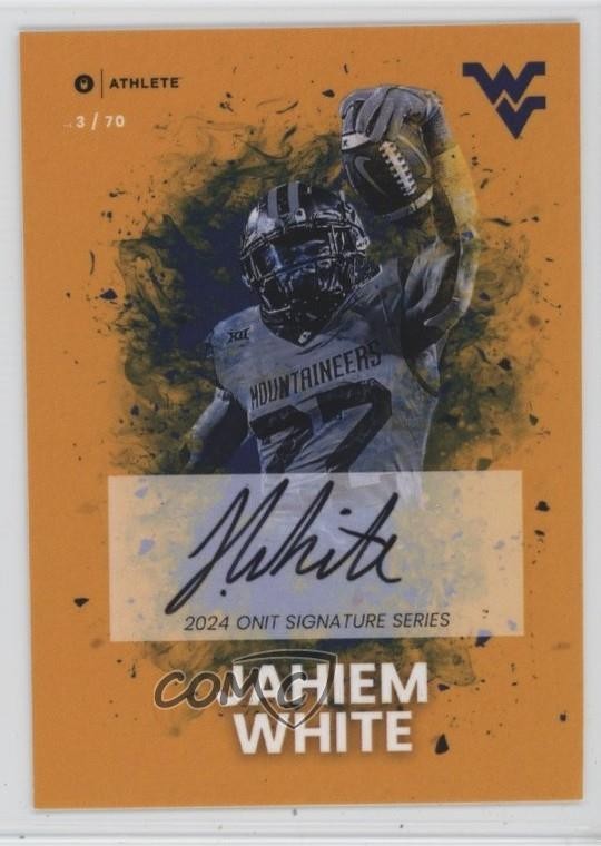 2024 Onit Athlete West Virginia Mountaineers /70 Jahiem White #S-15 Auto 1u5y