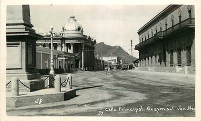 Real Photo Postcard Street Scene, Calle Principal, Guaymas, Sonora, Mexico