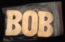 LF20112 NOS VINTAGE 1970s/80s CUT-OUT NAME  BOB  SOLID BRASS BUCKLE