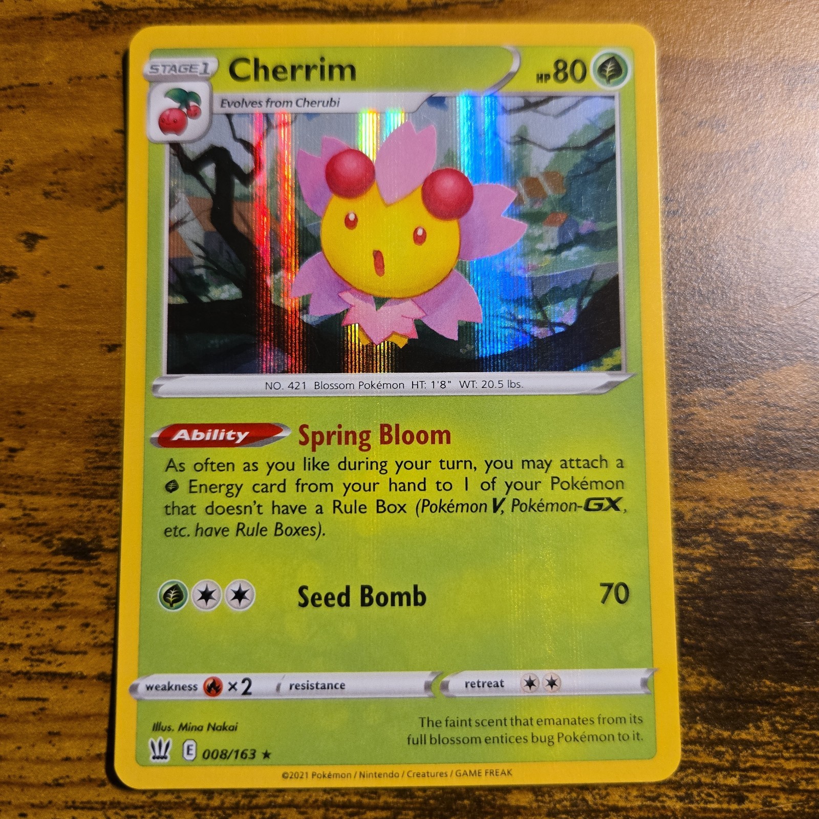 Cherrim 008/163 Swsh05: Battle Styles Holo Pokémon TCG NM