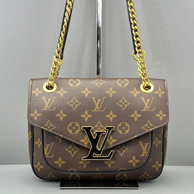 Louis Vuitton Passy Monogram Canvas Gold Chain Shoulder Bag Crossbody GHW