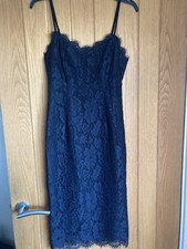 Missguided ladies UK size 6 / XS black lace fitted bodycon midi dress Xmas party