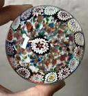 Vintage Murano Millefiori Glass Paperweight - Italian Art Glass Colorful Floral