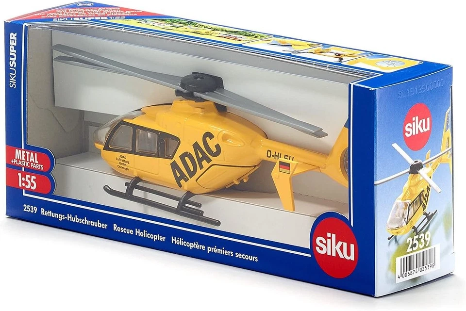 siku 2539, Rescue Helicopter, 1:55, Metal/Plastic, Yellow, Rotating rotors Rescu - Immagine 3 di 4