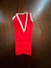 Barbie Red Sheath Dress Sleeveless V-Neck White Trim 1960s — photo 2