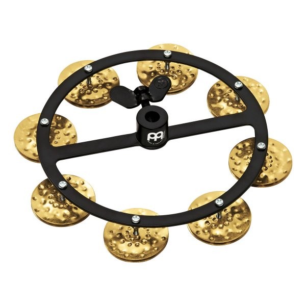 Meinl HTHH1B-BK Headliner Series Hi-Hat Tambourine, 1 Row Brass Jingles, Black