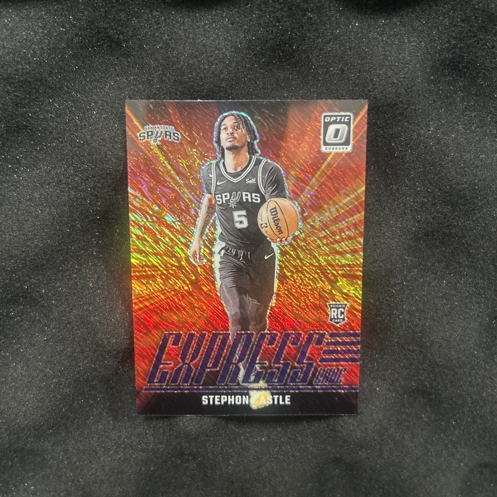 2024-25 Donruss Optic #1 Stephon Castle Rookie Express Lane Purple Shimmer SSP