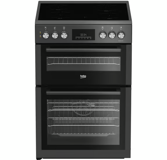 Beko FDC6731A 60cm Electric Cooker with Double Ovens, Grill, Ceramic Hob