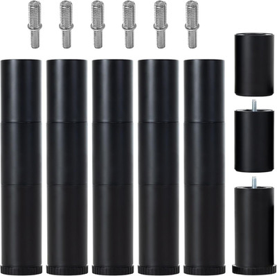 Adjustable 12-Inch Bed Legs Replacement - Set of 6 with 3-in-1 Screw Threads