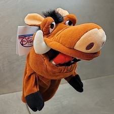 Vintage Disney Store Lion King Pumbaa 10" Hand Puppet Plush Stuffed Animal w Tag