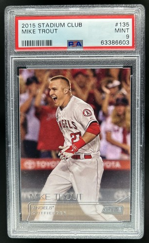 2015 Topps Stadium Club Mike Trout #135 Angels PSA 9