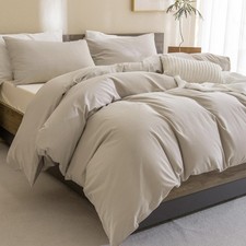 Sanracie Cotton Comforter Set Queen,Linen Like Textured Bedding Comforter for...
