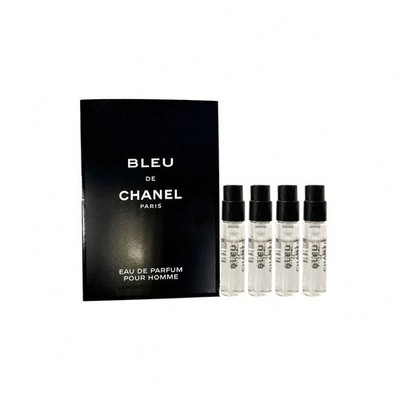 LOT OF 4 CHANEL Bleu De Chanel Eau De Parfum Pour Homme For Men Spray Vial 1.5ML