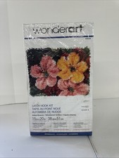 Caron WonderArt Latch Hook Rug Kit Brilliant Blossoms 426228 15x20  Sealed
