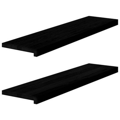 Treppenstufen 2 Stk. Dunkelbraun 100x30x2 Cm Massivholz Eiche