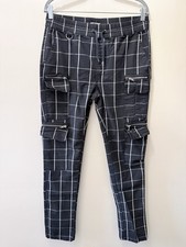 Hot Topic Tripp Pants Skinny Black White Wire Pockets Key Loop Goth Emo Grunge M