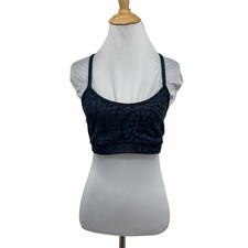 Lululemon Sports Bra Womens 8 Black Flow Y Floral Print Light Support Unpadded