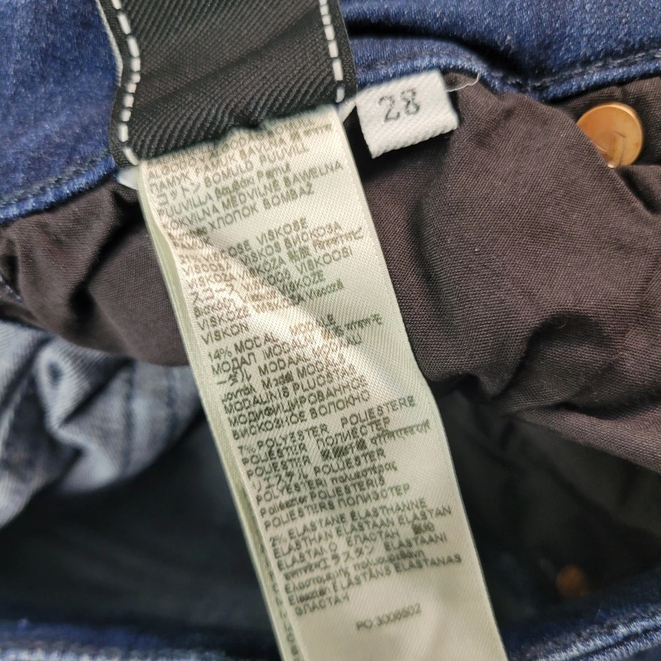 7 For All Mankind Women Size 28 Blue Aubrey Slim Illusion Jeans Smart Casual - Image 4 of 4