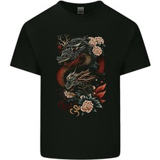 2 Chinese Dragons Fantasy Mens Light Cotton T-Shirt