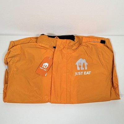 Just Eat wasserdichte reflektierende Lieferjacke neu mit Etikett Größe Small mit Kapuze