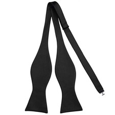 Mens Solid Bowtie Woven Self Tie Bow Ties Tuxedo Wedding 901-twill Black