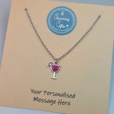 Sparkling Pink Cocktail Drink Necklace – Handcrafted Fun Party Jewellery