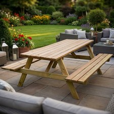 Tavolo da Giardino Set Birreria Tavolo 2 Panche 180x70x71 cm Marrone VivaGarden