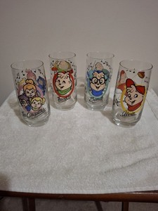 Vintage Alvin and the Chipmunks Glass Set Simon Theodore Alvin Chipettes Cups