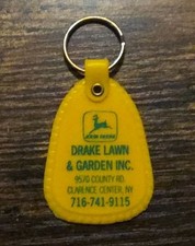 Vintage John Deere Keychain Drake Lawm Garden Clarence Center New York NY