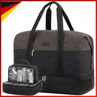 Reisetasche Weekender Groß 56L HandgepäCk Sporttasche Duffle Bag Grau Schwarz