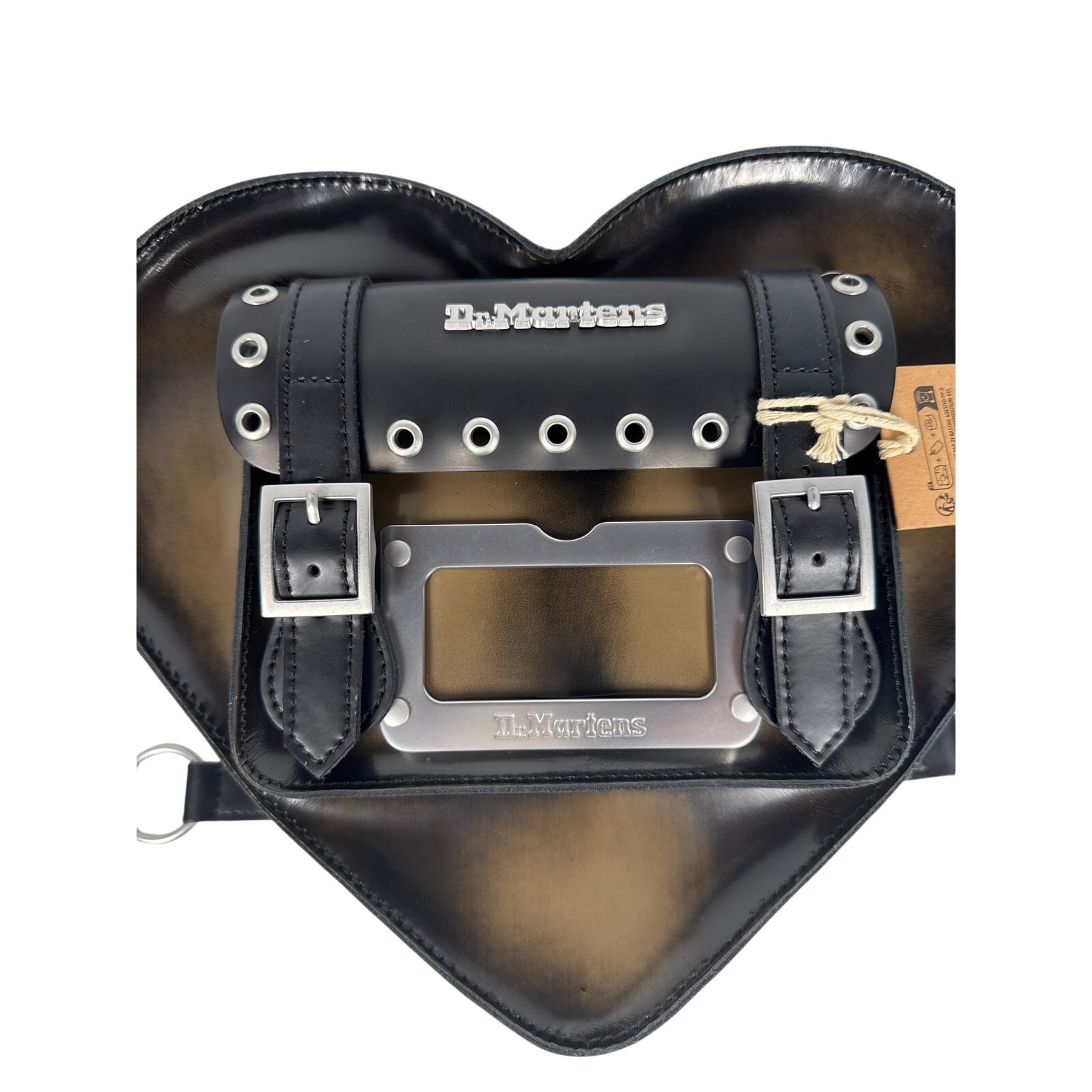 Dr Martens Heart Backpack Crossbody Black Brush Off Leather Bag NWT image 6