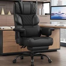 Big and Tall Office Chair Computer Chair with Soft Adjustable Armrests Ergonomic