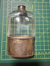 Victorian Glass And Silver Hip Flask 44g sterling silver