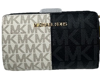 MICHAEL KORS JET SET TRAVEL MEDIUM BIFOLD ZIPPER COIN WALLET MK COLORBLOCK