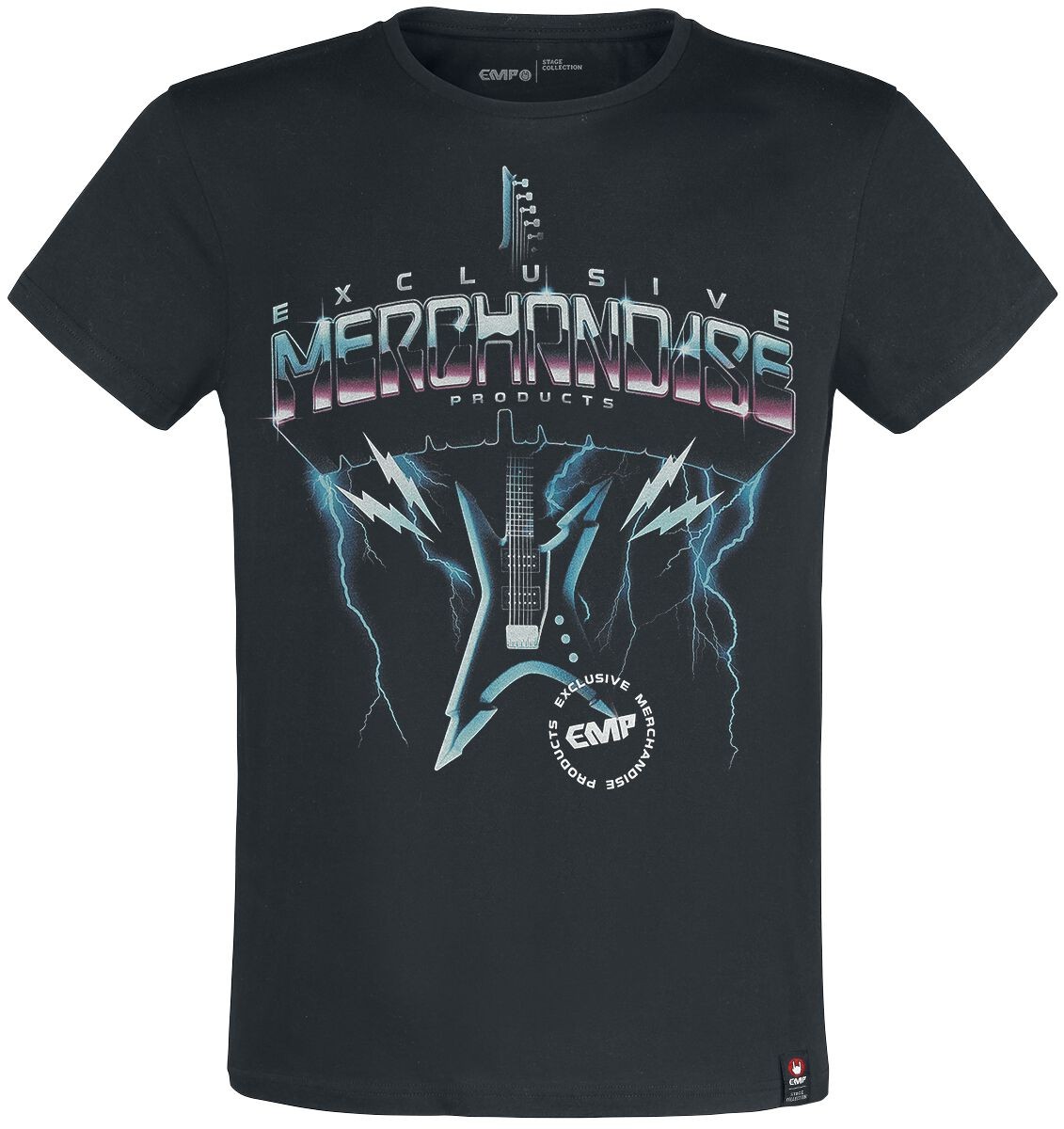 Футболка Herren schwarzes из коллекции EMP Stage с винтажным принтом mit M