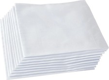 Women'sLadies Pure White Handkerchiefs,12 inch,100 Cotton, Pack of 12