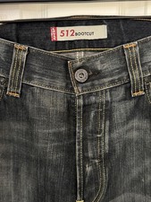 Rare Vintage Levi's 512 Bootcut Denim Jeans Dark Wash 36 X 34