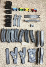 Vintage Child Guidance Plastic Toy Train Set with Train lots of extra Track