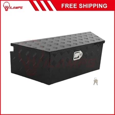 39"X16.5"X12" Aluminum Trailer Storage Tongue Tool Box Pickup Truck Bed Black