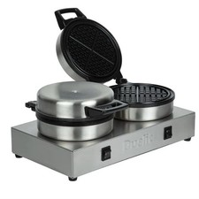 Dualit Double Waffle Machine Iron,  Chrome Plated Fully Working Ex Demo. VGC.