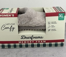 dearfoams slippers womens Sz 11-12 Beige Cream New In Box Size XL